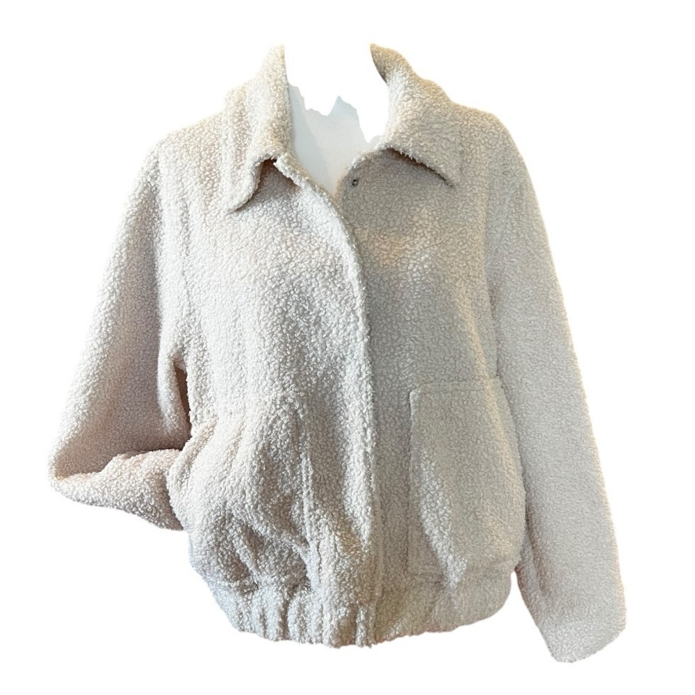 NWT Jean Jacket Style Faux Shearling Jacket SZ M - Picture 4 of 9